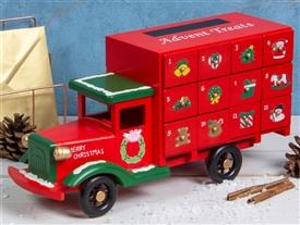 Personalisable Wooden Truck Advent Calendar 36cm