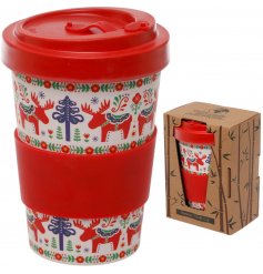 ECO FRIENDLY SCANDI PRINT TRAVEL MUG
