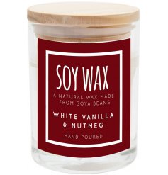 WHITE VANILLA & NUTMEG SOY WAX CANDLE - SMALL