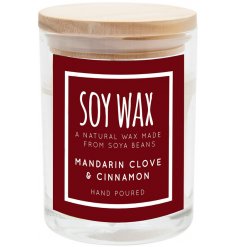 MANDARIN CLOVE & CINNAMON SOY WAX CANDLE - SMALL