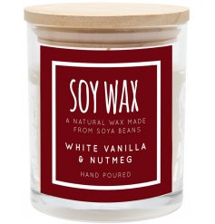 WHITE VANILLA & NUTMEG SOY WAX CANDLE - MEDIUM