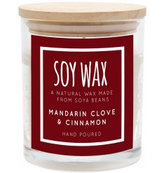 MANDARIN CLOVE & CINNAMON SOY WAX CANDLE - MEDIUM