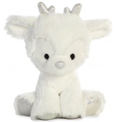 WHITE REINDEER SOFT TOY, 8INCH